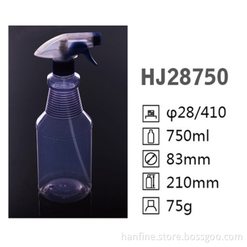 750ML High quality plastic PET plastic shine hairspray bottle